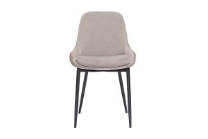 Chaises design en tissu velours taupe et métal noir (lot de 2) HOLO