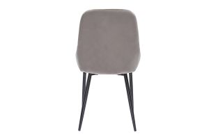 Chaises design en tissu velours taupe et métal noir (lot de 2) HOLO