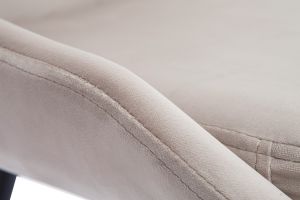 Chaises design en tissu velours taupe et métal noir (lot de 2) HOLO