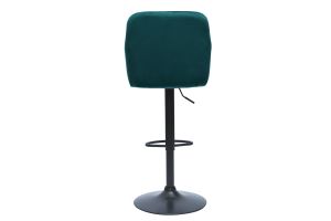 Tabourets de bar réglables en tissu velours bleu pétrole et métal noir (lot de 2) AMIKA