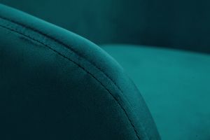Tabourets de bar réglables en tissu velours bleu pétrole et métal noir (lot de 2) AMIKA