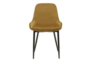 Chaises design en tissu velours bronze et métal noir (lot de 2) HOLO
