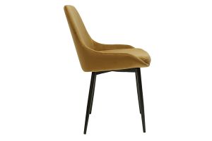 Chaises design en tissu velours bronze et métal noir (lot de 2) HOLO