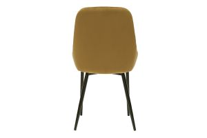 Chaises design en tissu velours bronze et métal noir (lot de 2) HOLO