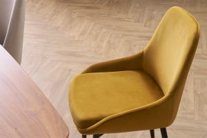 Chaises design en tissu velours bronze et métal noir (lot de 2) HOLO