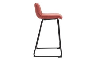 Tabourets de bar en tissu effet velours texturé terracotta et métal H65 cm (lot de 2) BOOST