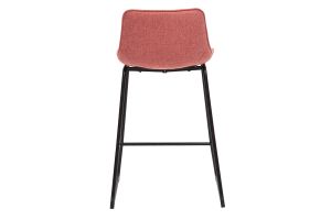 Tabourets de bar en tissu effet velours texturé terracotta et métal H65 cm (lot de 2) BOOST