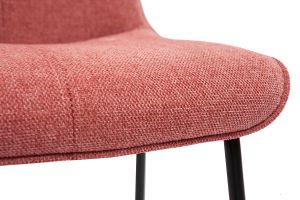 Tabourets de bar en tissu effet velours texturé terracotta et métal H65 cm (lot de 2) BOOST