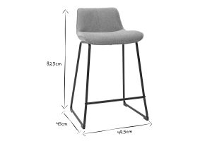 Tabourets de bar en tissu effet velours texturé jaune moutarde et métal H65 cm (lot de 2) BOOST