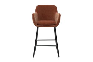 Tabourets de bar en tissu effet velours terre brûlée H65 cm (lot de 2) AMIKA