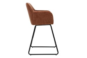 Tabourets de bar en tissu effet velours terre brûlée H65 cm (lot de 2) AMIKA