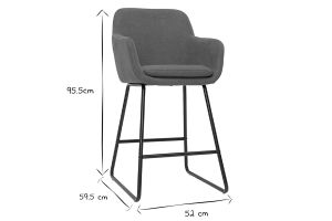 Tabourets de bar en tissu effet velours terre brûlée H65 cm (lot de 2) AMIKA