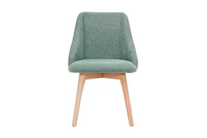 Chaises scandinaves en tissu effet velours texturé vert céladon et bois clair (lot de 2) HIGGINS