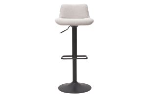 Tabourets de bar réglables pivotants 360° en tissu effet velours texturé beige et métal noir (lot de 2) BOOST