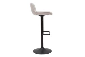 Tabourets de bar réglables pivotants 360° en tissu effet velours texturé beige et métal noir (lot de 2) BOOST