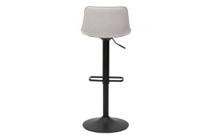 Tabourets de bar réglables pivotants 360° en tissu effet velours texturé beige et métal noir (lot de 2) BOOST