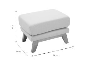 Pouf repose-pieds déhoussable scandinave en tissu beige et bois clair OSLO
