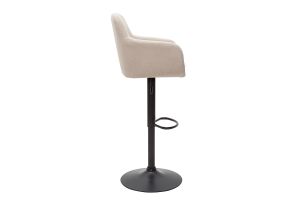 Sgabelli da bar regolabili tessuto effetto velluto beige e metallo (set di 2) AMIKA