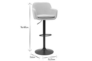 Sgabelli da bar regolabili tessuto effetto velluto beige e metallo (set di 2) AMIKA