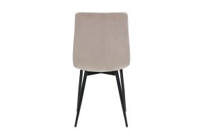 Chaises design en tissu velours taupe et métal noir (lot de 2) PUMPKIN
