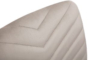 Chaises design en tissu velours taupe et métal noir (lot de 2) PUMPKIN