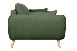 Canapé scandinave 3 places en tissu vert kaki et bois clair CREEP