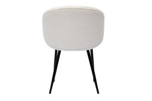 Chaises design en tissu effet laine bouclée écru et métal noir (lot de 2) ROSALIE