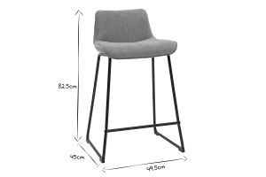 Tabourets de bar en tissu effet velours texturé terracotta et métal H65 cm (lot de 2) BOOST