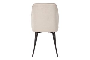 Chaises design en tissu effet velours beige et métal noir (lot de 2) FANETTE