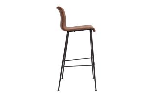 Tabourets de bar fixes marron aspect vieilli et métal noir H75 (lot de 2) HAROLD