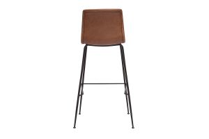 Tabourets de bar fixes marron aspect vieilli et métal noir H75 (lot de 2) HAROLD
