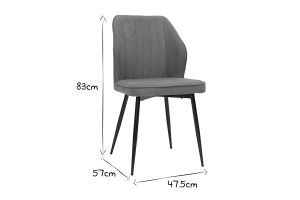 Chaises design en tissu effet velours jaune moutarde et métal noir (lot de 2) FANETTE