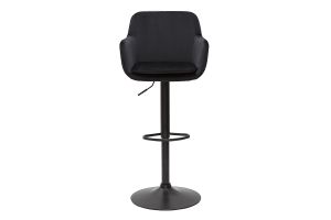 Tabourets de bar réglables en velours noir et métal (lot de 2) AMIKA
