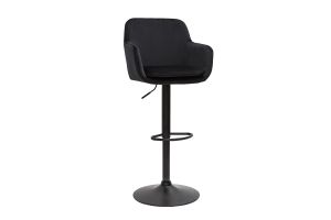 Tabourets de bar réglables en velours noir et métal (lot de 2) AMIKA
