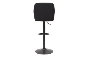 Tabourets de bar réglables en velours noir et métal (lot de 2) AMIKA