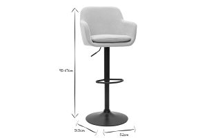 Tabourets de bar réglables en velours noir et métal (lot de 2) AMIKA
