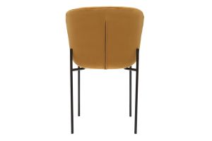 Chaises design en tissu velours bronze et métal noir (lot de 2) SAIGA