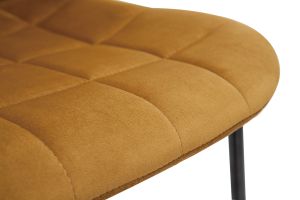 Chaises design en tissu velours bronze et métal noir (lot de 2) SAIGA