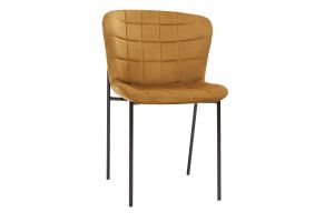Chaises design en tissu velours bronze et métal noir (lot de 2) SAIGA