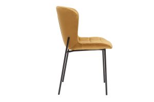 Chaises design en tissu velours bronze et métal noir (lot de 2) SAIGA