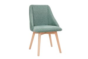 Chaises scandinaves en tissu effet velours texturé vert céladon et bois clair (lot de 2) HIGGINS