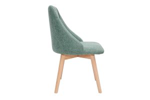Chaises scandinaves en tissu effet velours texturé vert céladon et bois clair (lot de 2) HIGGINS