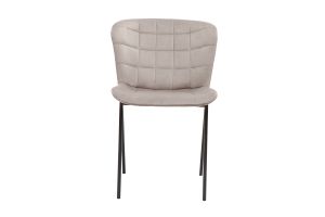Chaises design en tissu velours taupe et métal noir (lot de 2) SAIGA