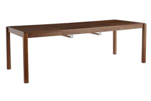 Table à manger extensible rallonges intégrées en bois foncé noyer rectangulaire L125-238 cm AGALI