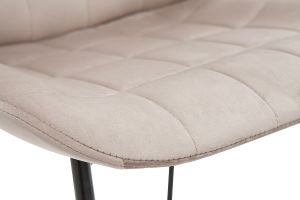 Chaises design en tissu velours taupe et métal noir (lot de 2) SAIGA