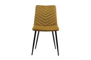 Chaises design en tissu velours bronze et métal noir (lot de 2) PUMPKIN