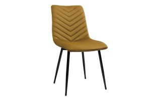 Chaises design en tissu velours bronze et métal noir (lot de 2) PUMPKIN