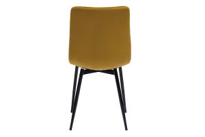 Chaises design en tissu velours bronze et métal noir (lot de 2) PUMPKIN