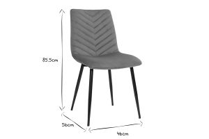 Chaises design en tissu velours bronze et métal noir (lot de 2) PUMPKIN