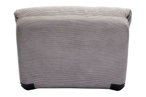 Chauffeuse 1 place convertible en tissu velours côtelé gris clair SPENCER